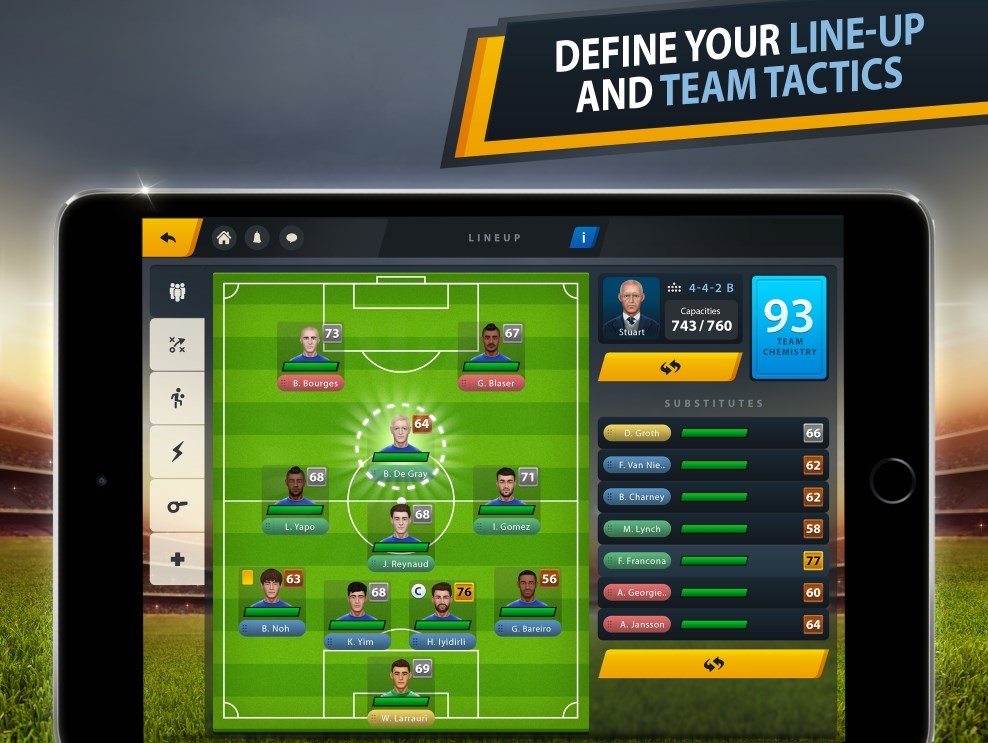 Define your line-up and team tactics