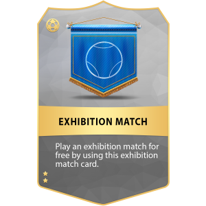 An exhibition match card